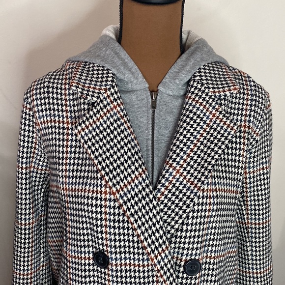 Mystree hooded layered houndstooth double breasted blazer size S - Picture 6 of 14